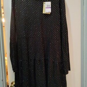 Women's 2X Michael Kors Black/gold dot Party Dress, new with tags